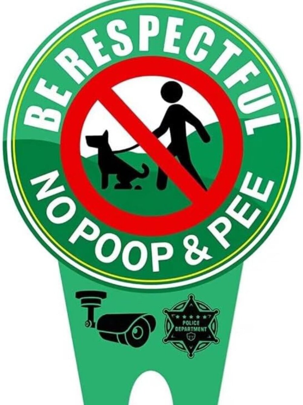 No Poop Dog Yard Signs, "Be Respectful No Poop & Pee "Dog Sign for Lawn